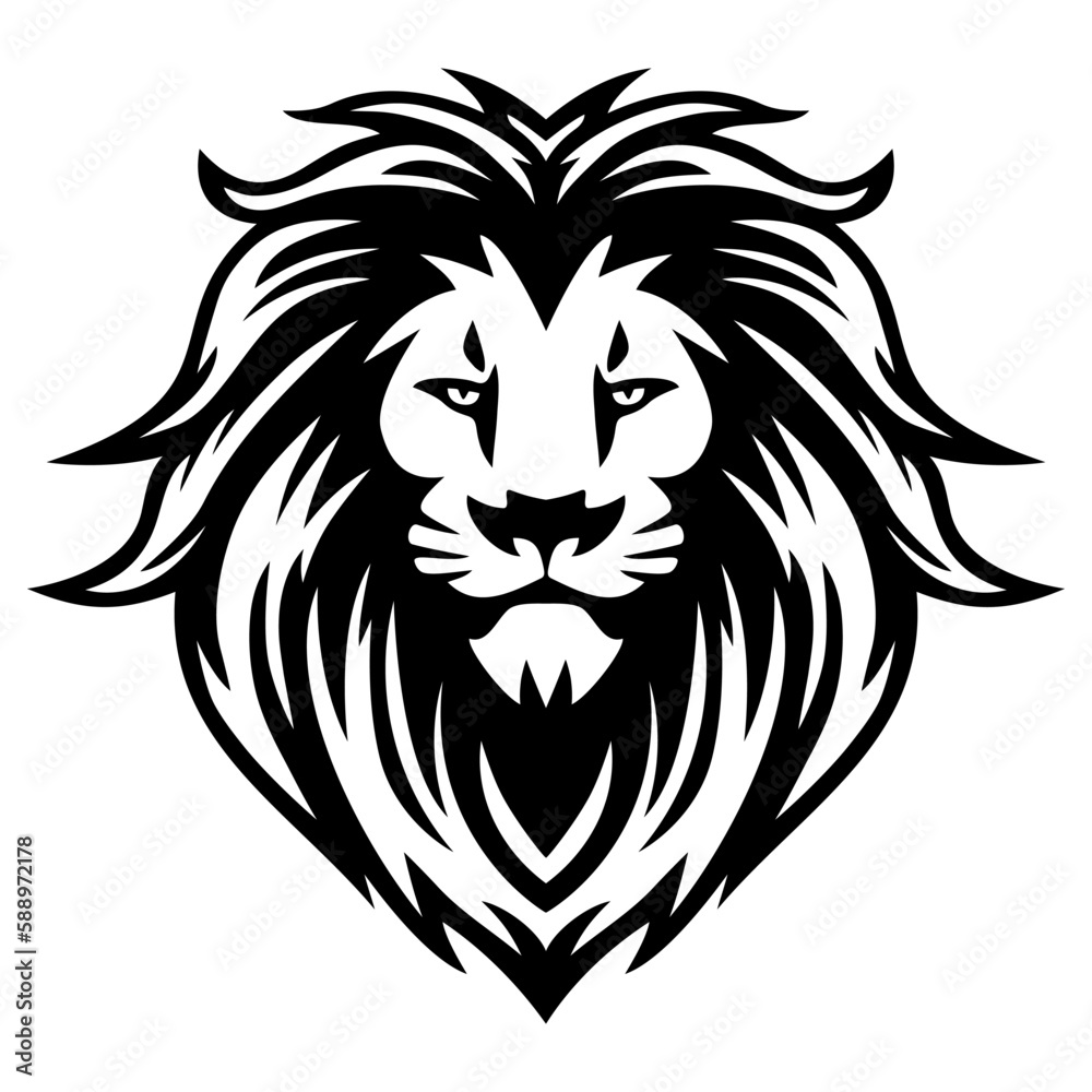 Lion Head Logo Vector Icon Illustration Mascot Design