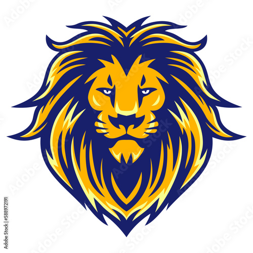 Lion Head Logo Vector Icon Illustration Mascot Design 