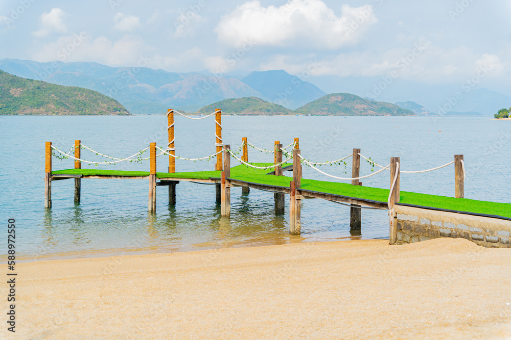 Sea beach. Orchid Island near Nha Trang in Vietnam.