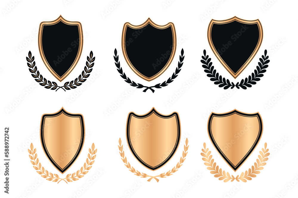 gold shield badge icon free vector gold shield badge icon free vector