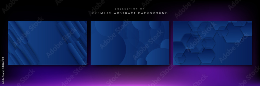 Vector abstract geometric shapes blue background