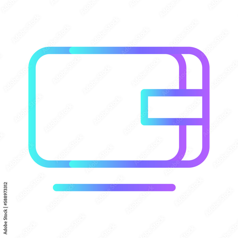 Wallet Icons with purple blue outline style. purchase, marketing, concept, basket, digital, phone, mobile. Vector illustration Wallet Icons with purple blue outline style. purchase, marketing, concept, basket, digital, phone, mobile. Vector illustration