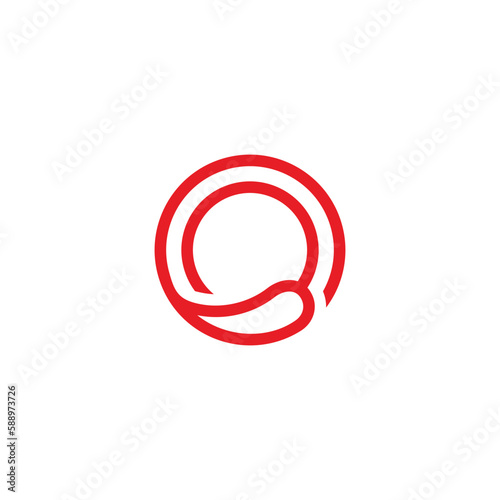  circle outline chilli logo vector