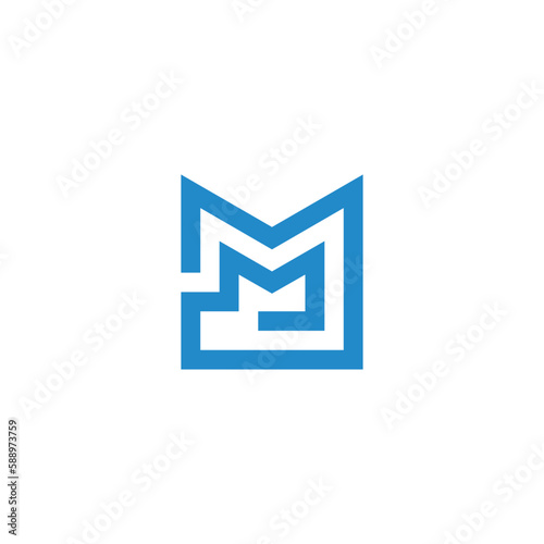 Free Download letter mm stripes connect line logo vector - GFXLoad