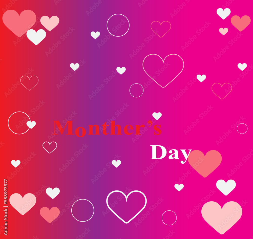 Monther's day background abstracy with hearts.For design banner,etc.