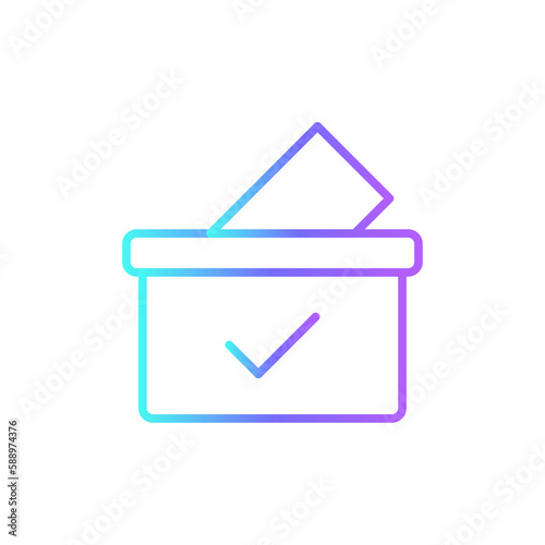 Vote Feedback icon with blue duotone style. election, box, voting, democracy, choice, paper, polling. Vector illustration