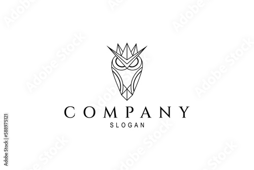 owl logo with a crown on the head adds a dashing and luxurious impression