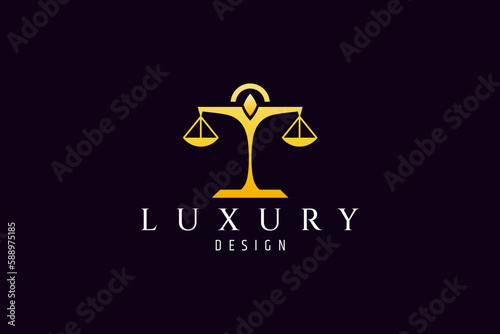 law firm logo with a gold color combination adds to the impression of luxury and elegance