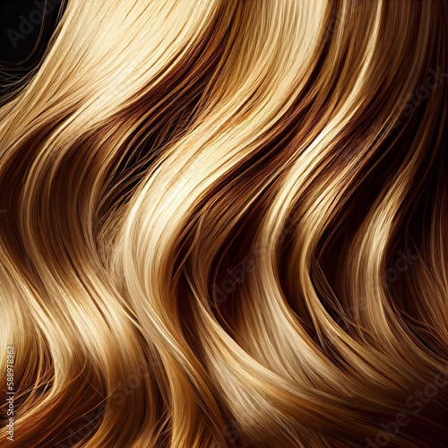 Blond hair texture background. Generative AI