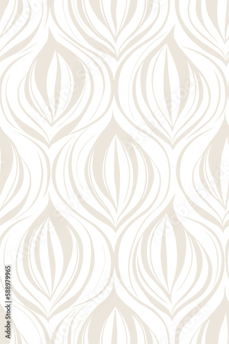 Seamless damask pattern with variating organic shapes. Vector