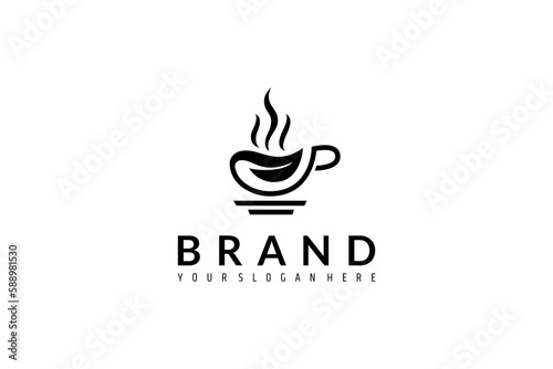 hot green tea logo on cup