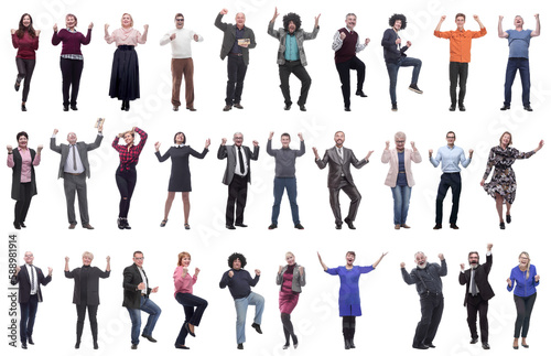 collage of people joyful energetic full length isolated © ASDF