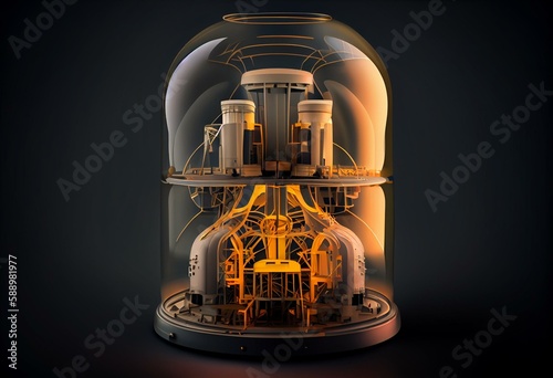 nuclear reactor energy central transperant png isolated background. Generative AI © Ethan