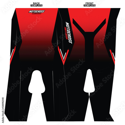 Print-ready sublimation motocross pants design