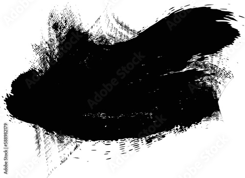 Grunge Paint stripe . Vector brush Stroke,  Black stripes isolated. paintbrush collection . Modern Textured shape . Dry border in Black .