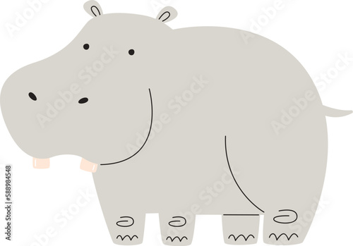 Staying Hippo Animal