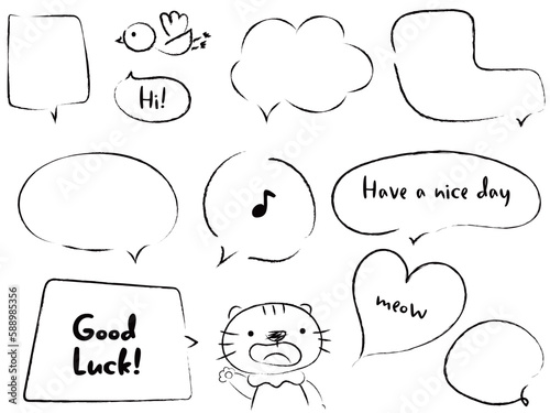 手書きのゆるいふきだしセット