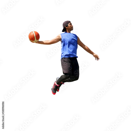 man playing basketball jump for dunk © STOCK PHOTO 4 U
