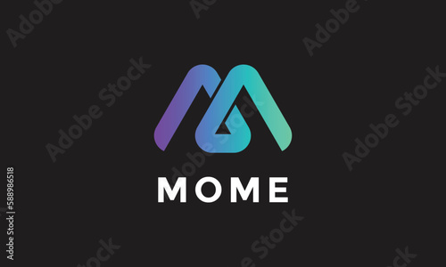 Triangle arrow logo vector minimalist design link network connection blue color art technology concept