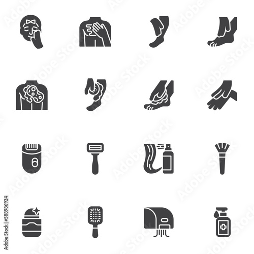 Personal hygiene vector icons set