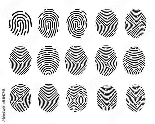 fingerprint icon Signature concept for password encryption. to protect information photo