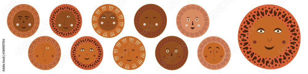 Fototapeta premium Male bizarre visage, abstract personage, mascot design, funny face, cute icon