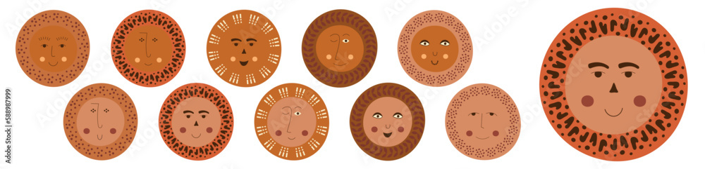 Fototapeta premium Male bizarre visage, abstract personage, mascot design, funny face, cute icon