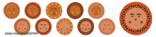 Male bizarre visage, abstract personage, mascot design, funny face, cute icon