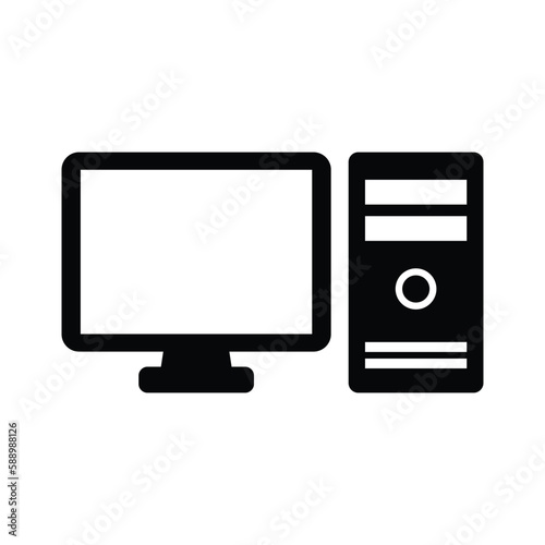 Desktop computer vector icon