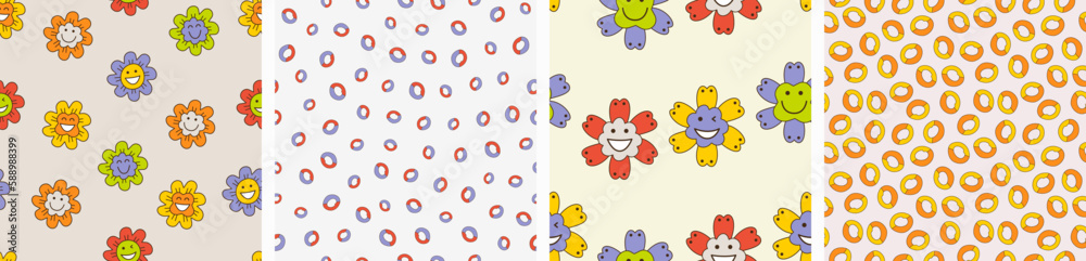 Smiling flower, abstract personage, mascot design, funny face, cute icon. Smiling flower, abstract personage, mascot design, funny face, cute icon.