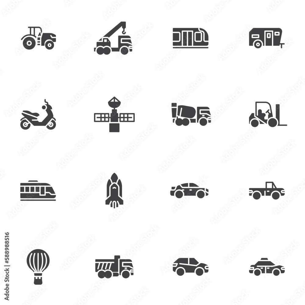 Transportation vector icons set