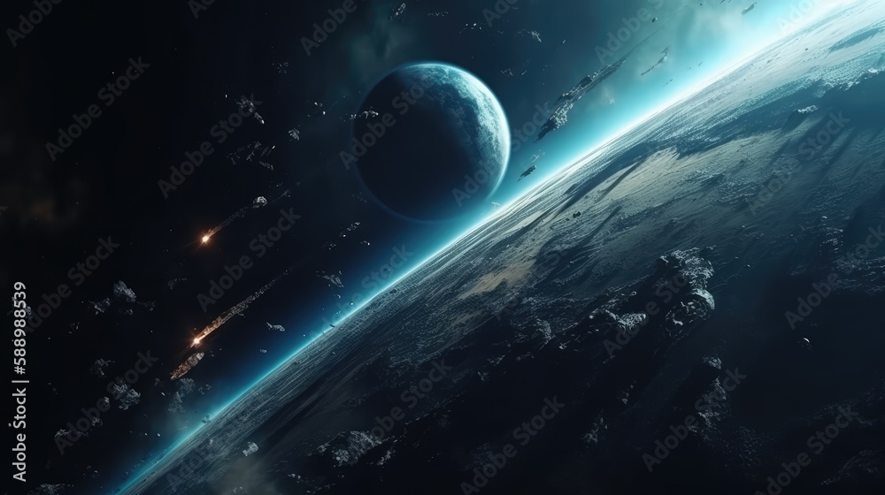 Fototapeta premium Deep space view, made with generative ai