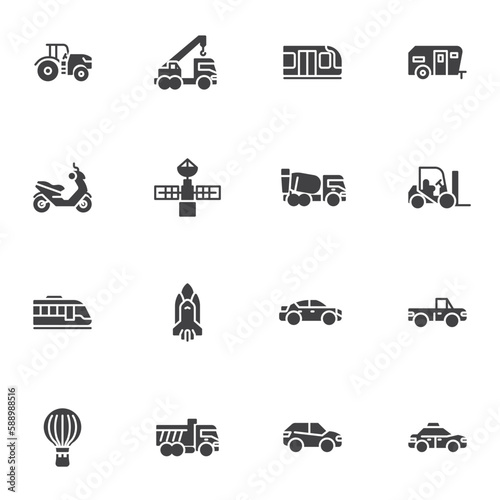 Transportation vector icons set