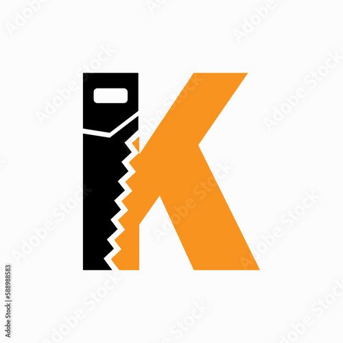 Saw Logo Design On K Letter