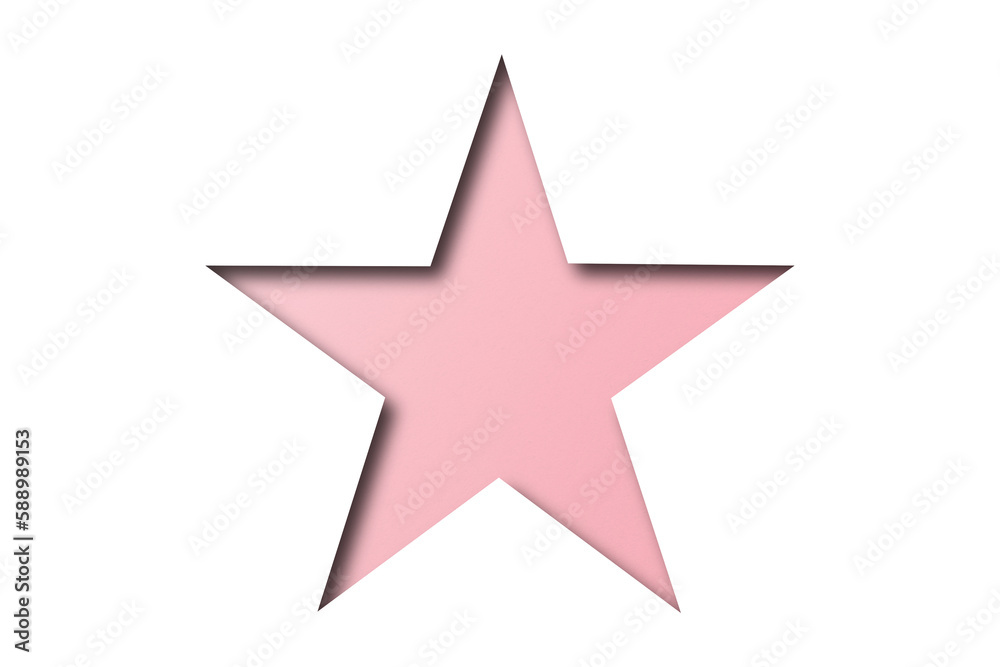Pink paper cut into star shape isolated on transparent background. Pink paper cut into star shape isolated on transparent background.
