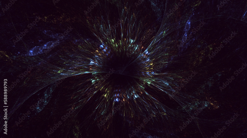 Fototapeta premium 3D rendering abstract multicolor fractal light background