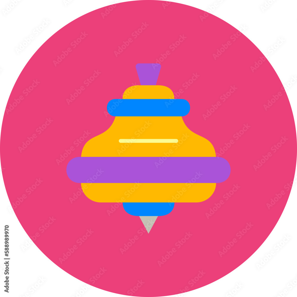 Spinning Top Multicolor Circle Flat Icon Spinning Top Multicolor Circle Flat Icon