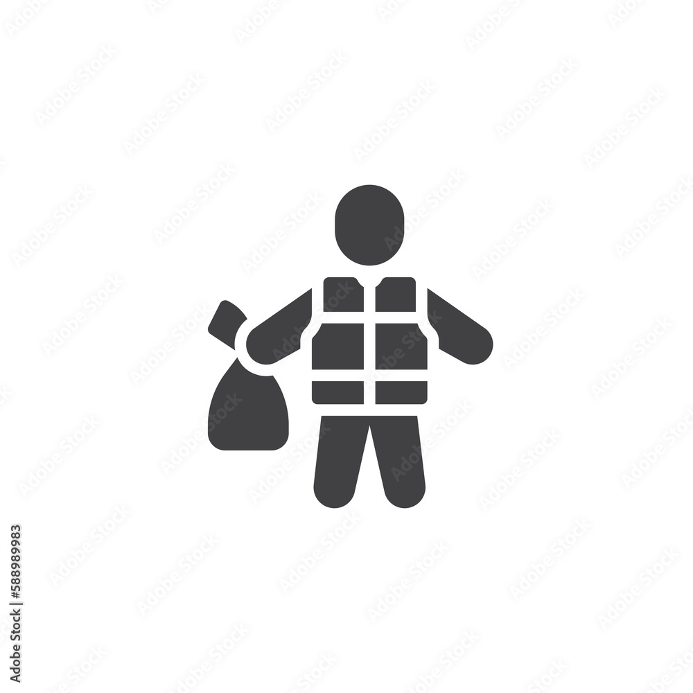 Garbage collector vector icon