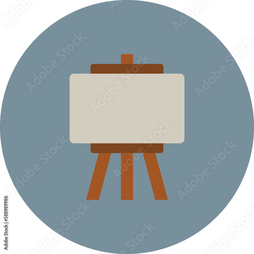 Easel Multicolor Circle Flat Icon