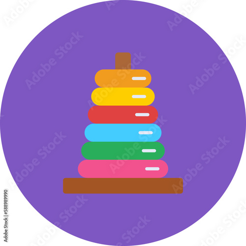 Stacker Multicolor Circle Flat Icon