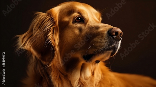golden retriver dog in solid color background  © Akash