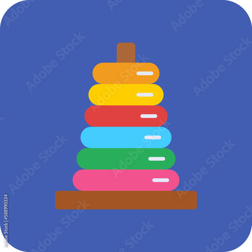 Stacker Multicolor Round Corner Flat Icon