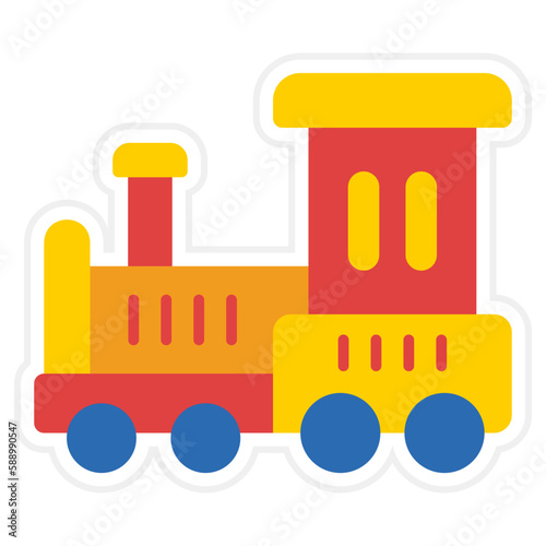 Toy Train Sticker Icon