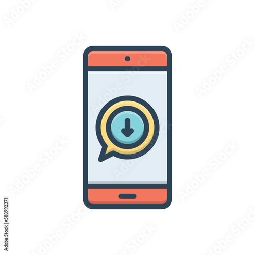 Color illustration icon for incoming 