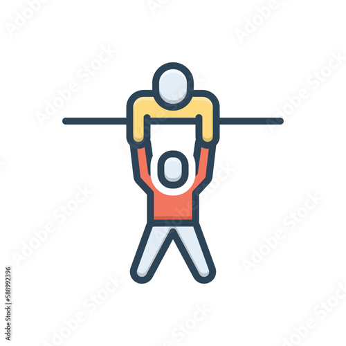 Color illustration icon for supported 
