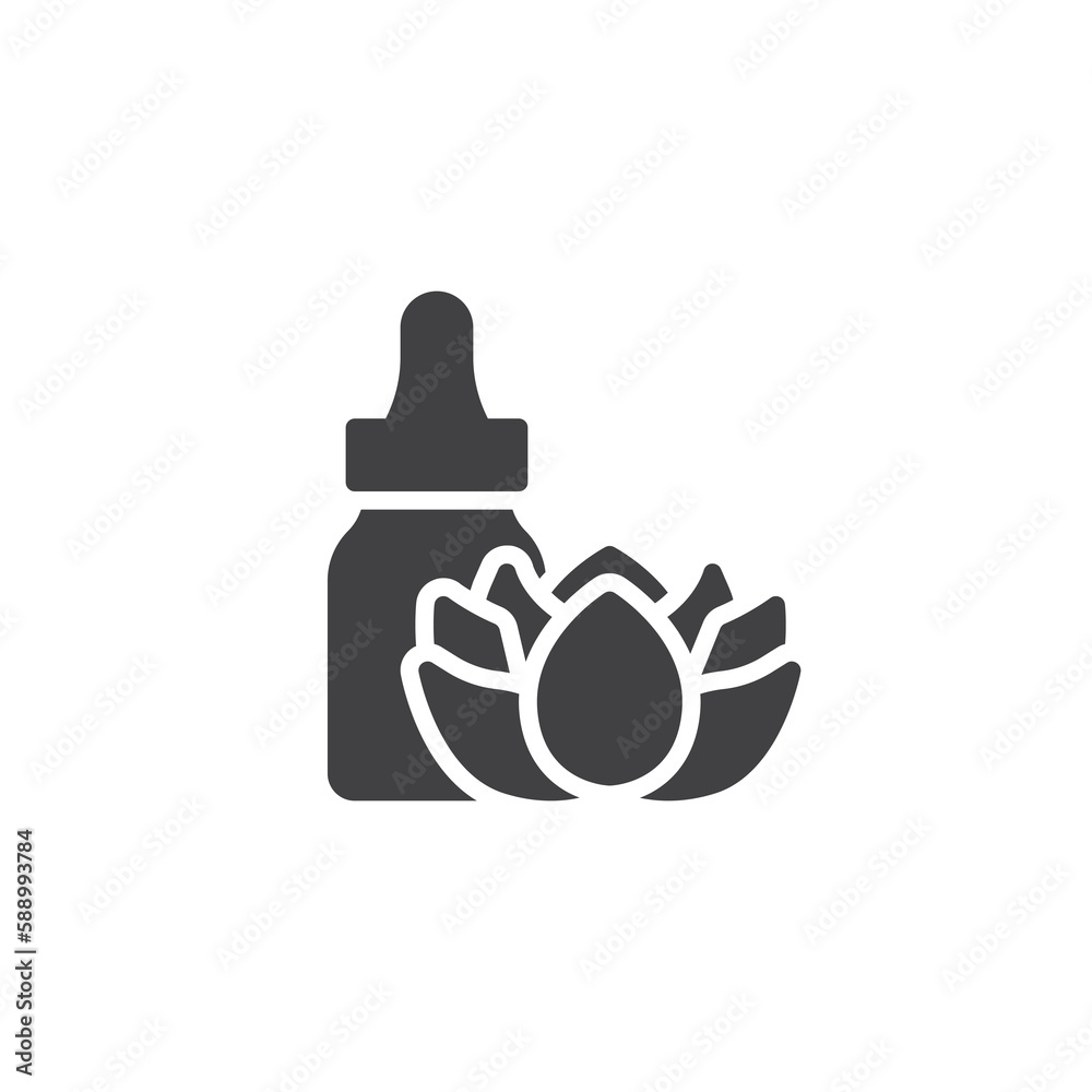 Massage oil bottle vector icon Massage oil bottle vector icon