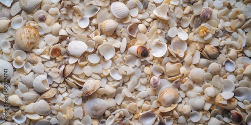 Various white sea shells and corals on white background. Generative AI