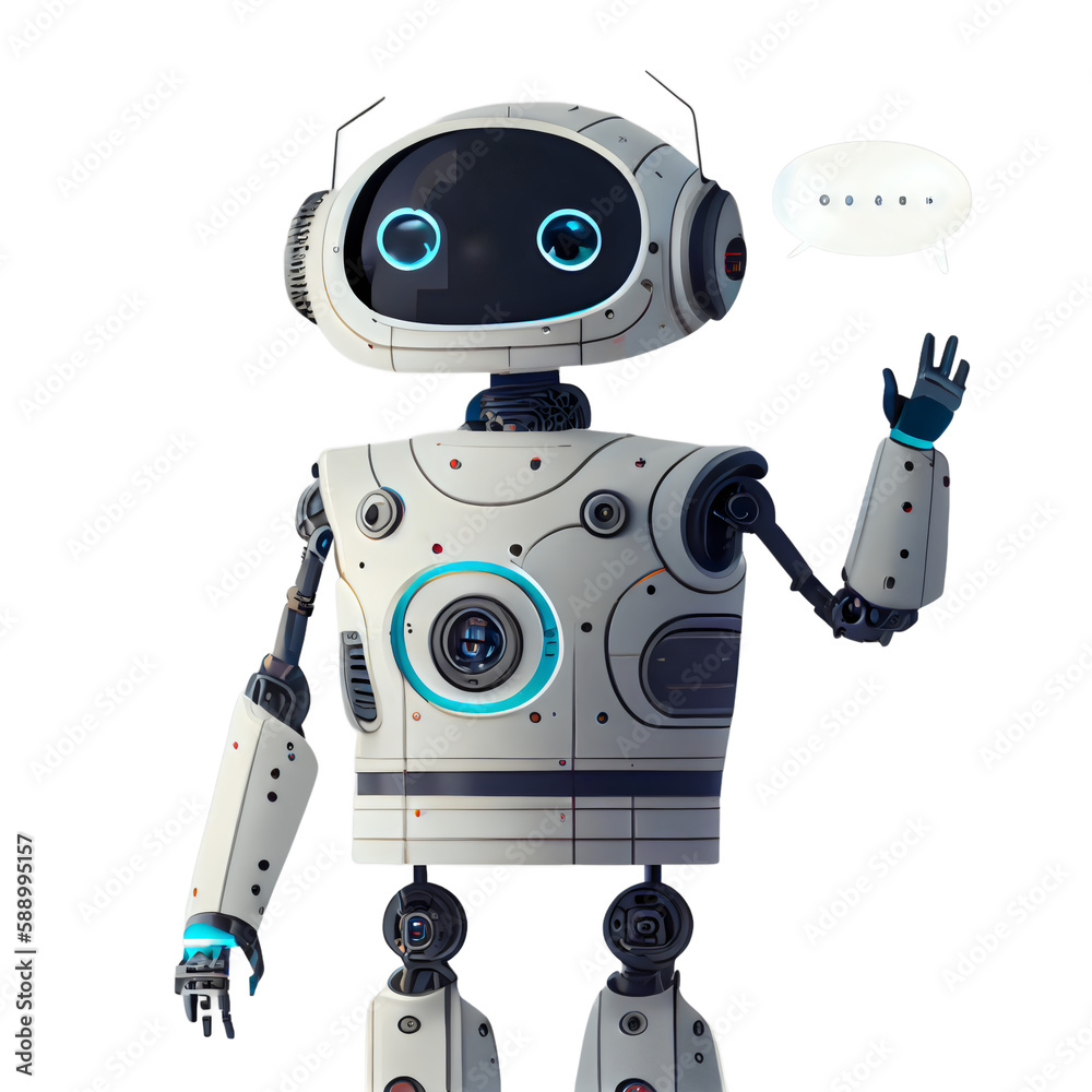 chatbot talking on transparent background, chatgpt, AI robot, artificial intelligence