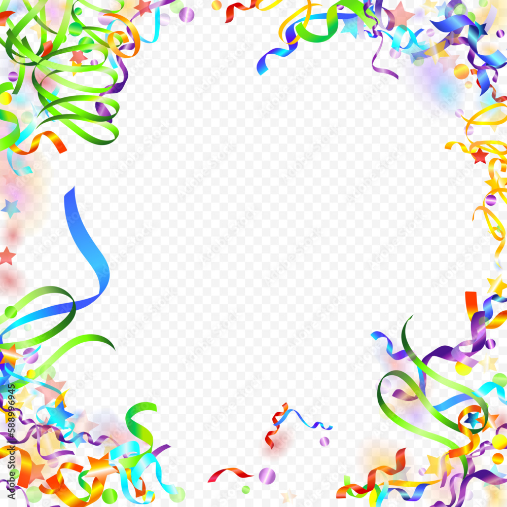 ribbon spiral confetti carnival color shine gift