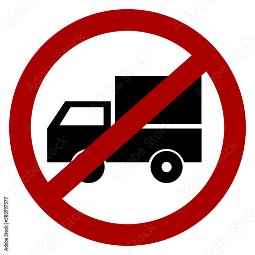 "No truck allowed" sign / icon